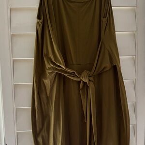 Able Olive Green Tie Front Dress
